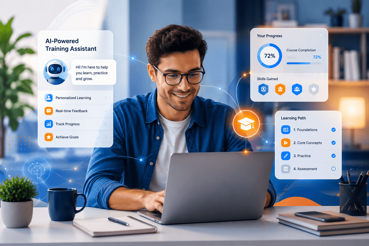 AI-powered training assistant with a structured learning path